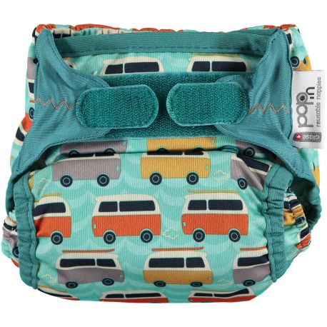 Pañal reutilizable Bambú Campervan green    POP IN Versión 2